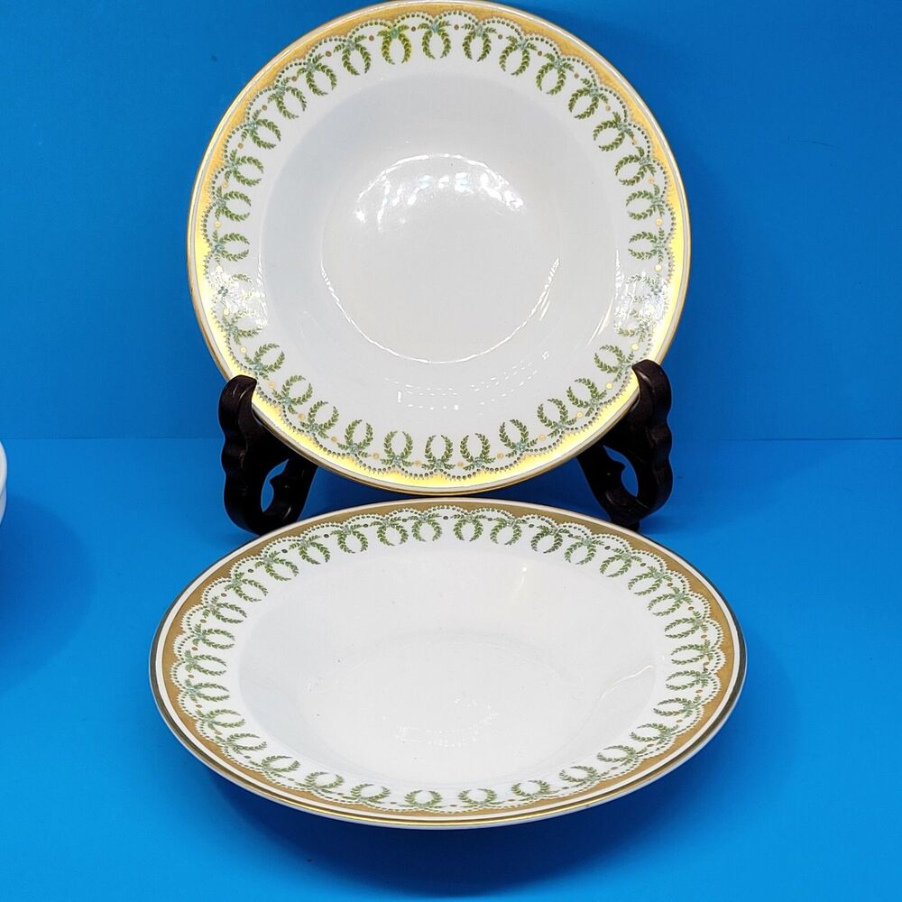 George Jones & Sons England Crescent China 19350 Set Of 2 Vintage 9 1/4" Bowls
